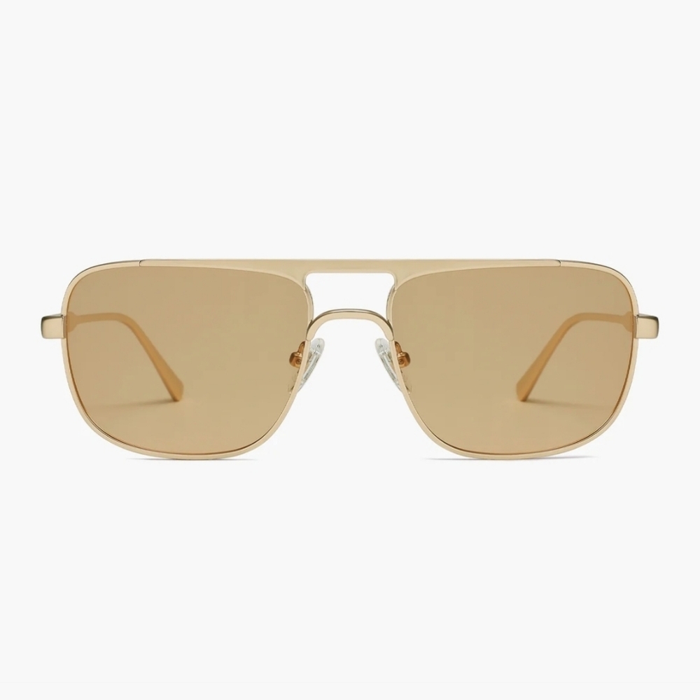 Aviator Style Sunglasses Polarized UV400 Metal Frame Rectangle Unisex, Gold